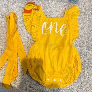 Amazon Yellow Ruffled Bodysuit